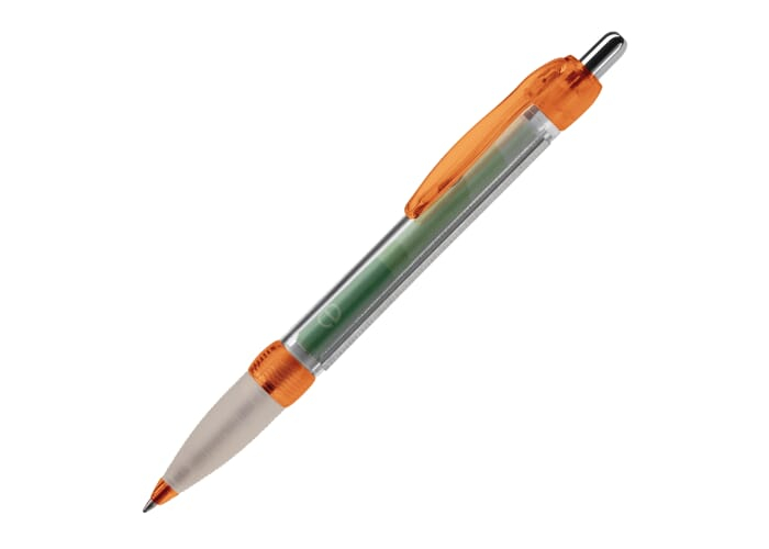 Stylo publicitaire bannière transparent Transparent Orange